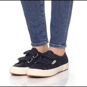 Superga Navy Velcro Strap Shoes